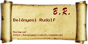 Belényesi Rudolf névjegykártya